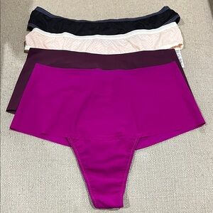 4 NEW! Hanky Panky Breathe & MoveCalm Thong Size Small Set
